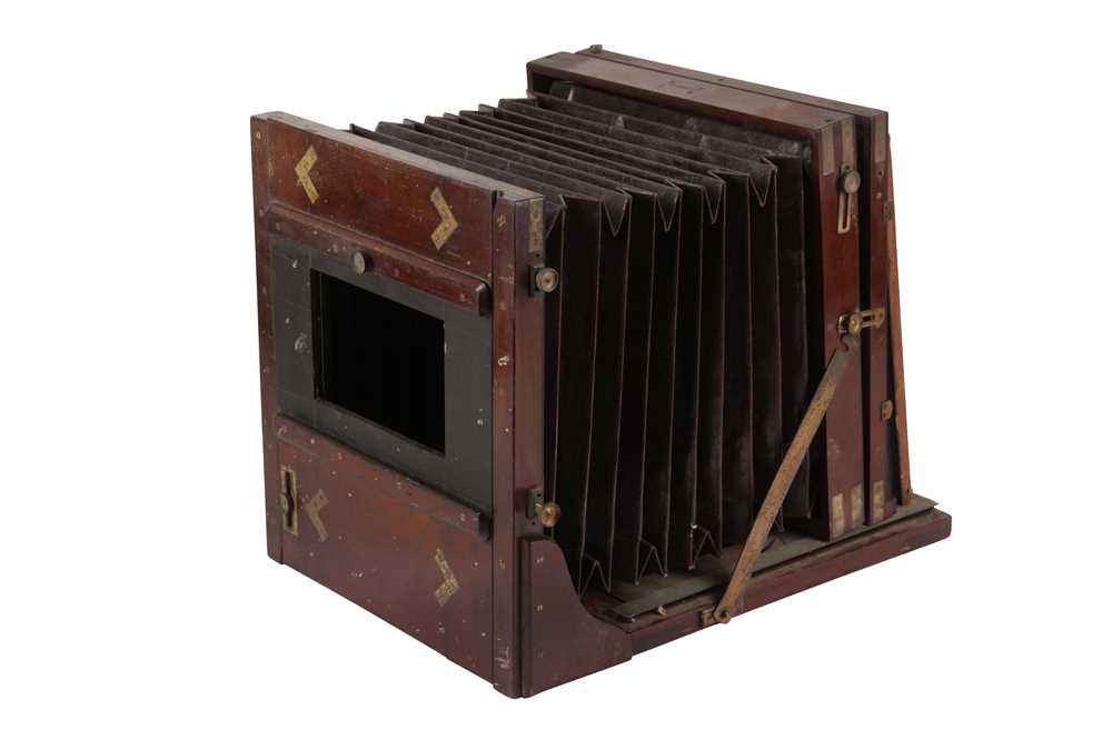 A Whole Plate Mahogany & Brass Tailboard Camera