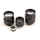 Group of Fast C-Mount Telephoto TV Lenses.