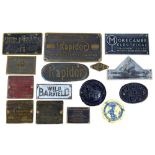 A Collection of Vintage Machine Name Plates.