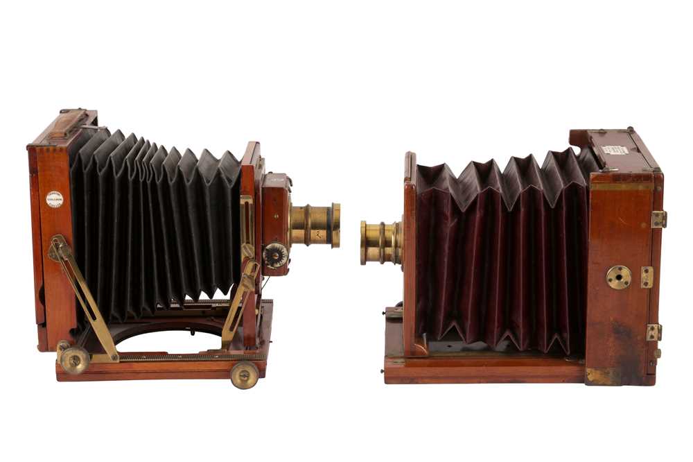 A Pair of Half Plate Mahogany Field Cameras - Image 2 of 3