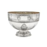A George V sterling silver punch bowl, Sheffield 1913 by Garrard and Co
