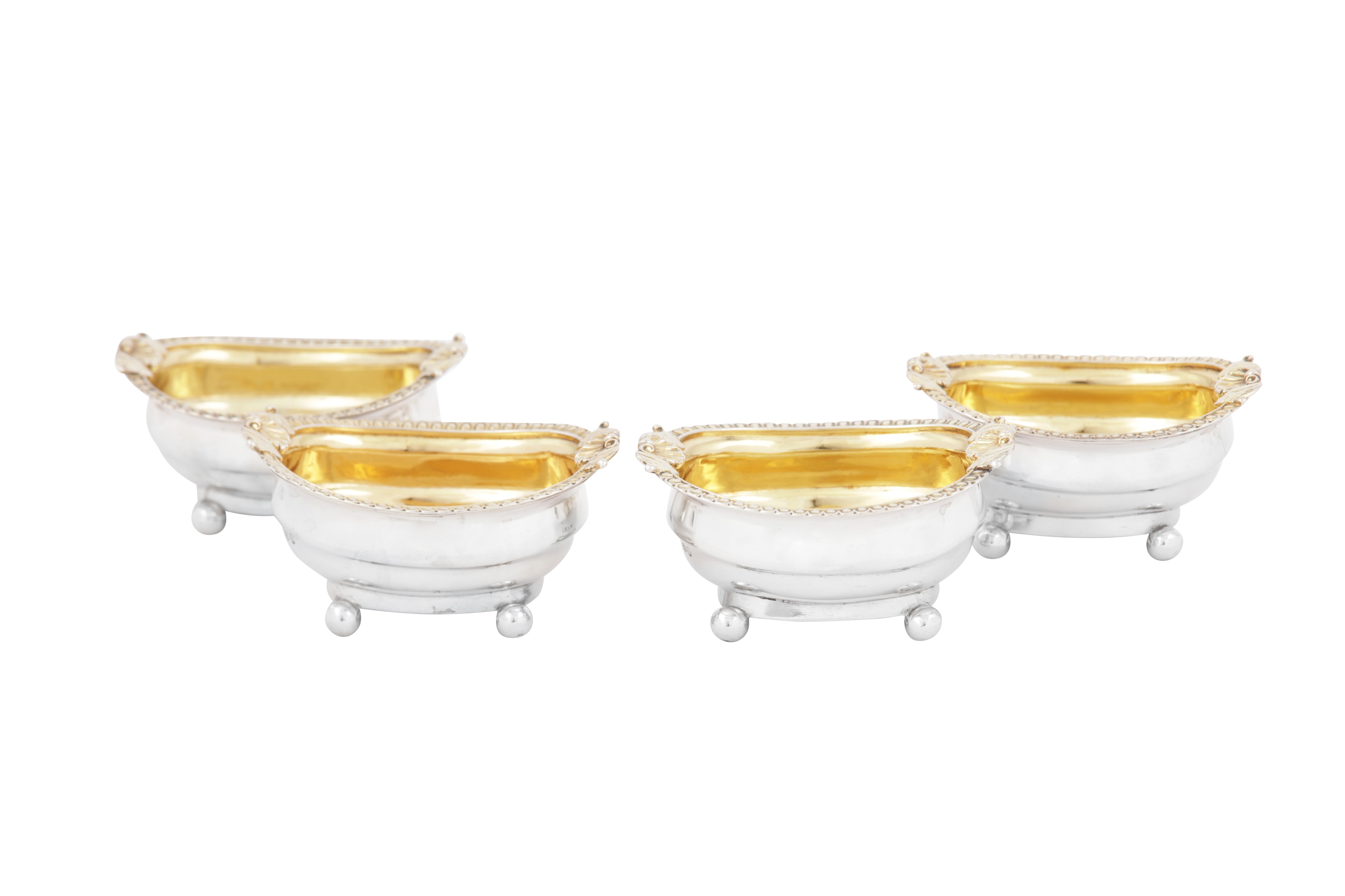 A set of four George III sterling silver salts, London 1810 by Thomas Wallis II and Jonathan Hayne - Image 2 of 6