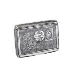 A late 19th century Armenian 900 standard silver and niello tobacco box, Van circa 1880