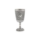 A late 19th century Anglo – Indian unmarked silver goblet, Cutch circa 1890