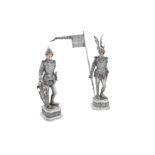 A pair of early 20th century German silver table ornaments, Hanau by Neresheimer, import marks for