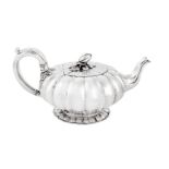 A rare early 19th century Chinese Export silver teapot, Canton circa 1830 mark of Khecheong