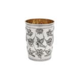 An Alexander I early 19th century Russian 84 zolotnik beaker, Moscow circa 1805 by E.Д (Unidentifie