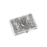 A Nicholas II early 20th century Russian 84 zolotnik silver cigarette case, Moscow 1908-26 by Konsta