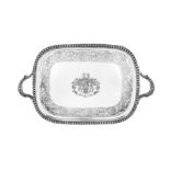 A fine George III sterling silver twin handled tray, London 1807 by John Mewburn (reg. 2nd Oct 1792)