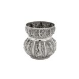 A late 19th century / early 20th century Anglo – Indian unmarked silver bowl or vase, Madras circa 1