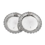 Egyptian Royal interest - A pair of late 19th century Ottoman Turkish 900 standard silver dishes, Tu