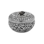An early 20th century Cambodian unmarked silver covered bowl or box, circa 1930