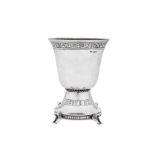 An early 20th century German historismus sterling silver goblet, Hanau by Neresheimer, import marks