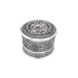 An early 20th century Burmese unmarked silver betel box, Shan States circa 1920