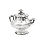 A mid-19th century Italian 950 standard silver covered twin handled sugar bowl, Turin circa 1840 by