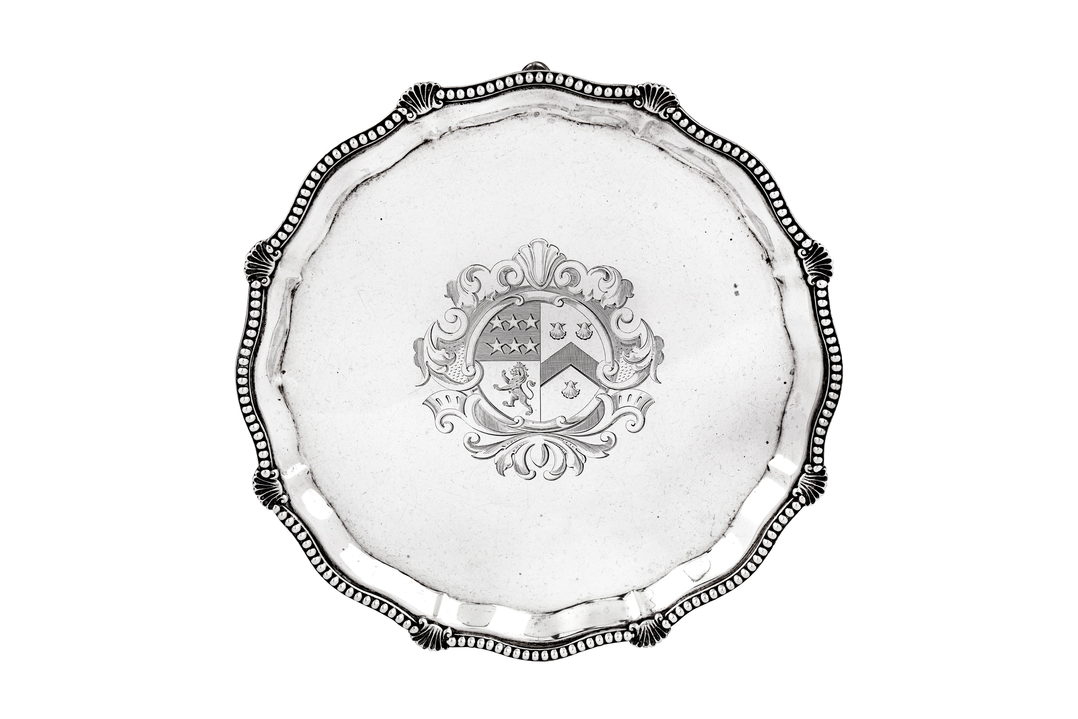 A Victorian sterling silver waiter or small salver, London 1898 by Charles Boyton