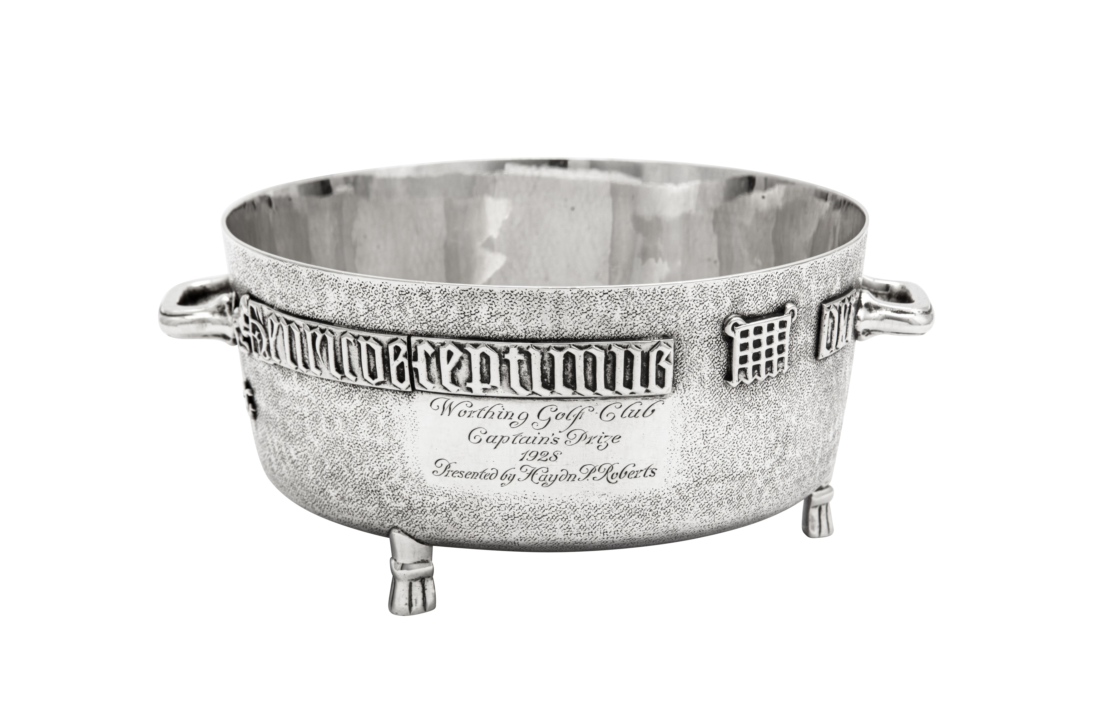 A George V sterling silver 'Winchester Bushel' bowl, London 1927 by Edward Barnard and Sons - Image 2 of 5