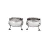 A pair of George III sterling silver salts, London 1790 by Peter and Jonathon Bateman (reg. 7th Dec