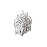 An Elizabeth II contemporary sterling silver toast rack or letter rack, London 2007 by George Grant