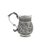 A late 19th century Burmese silver mug, Thayetmyo dated 1871