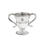 A George III provincial sterling silver twin handled cup, Newcastle 1799 by John Langlands II (activ