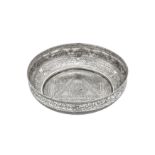 A late 19th century Egyptian 900 standard silver bowl, circa 1880, Ottoman Turkish Tughra of Sultan