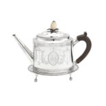 A George III sterling silver teapot on stand, London 1784 by Hester Bateman