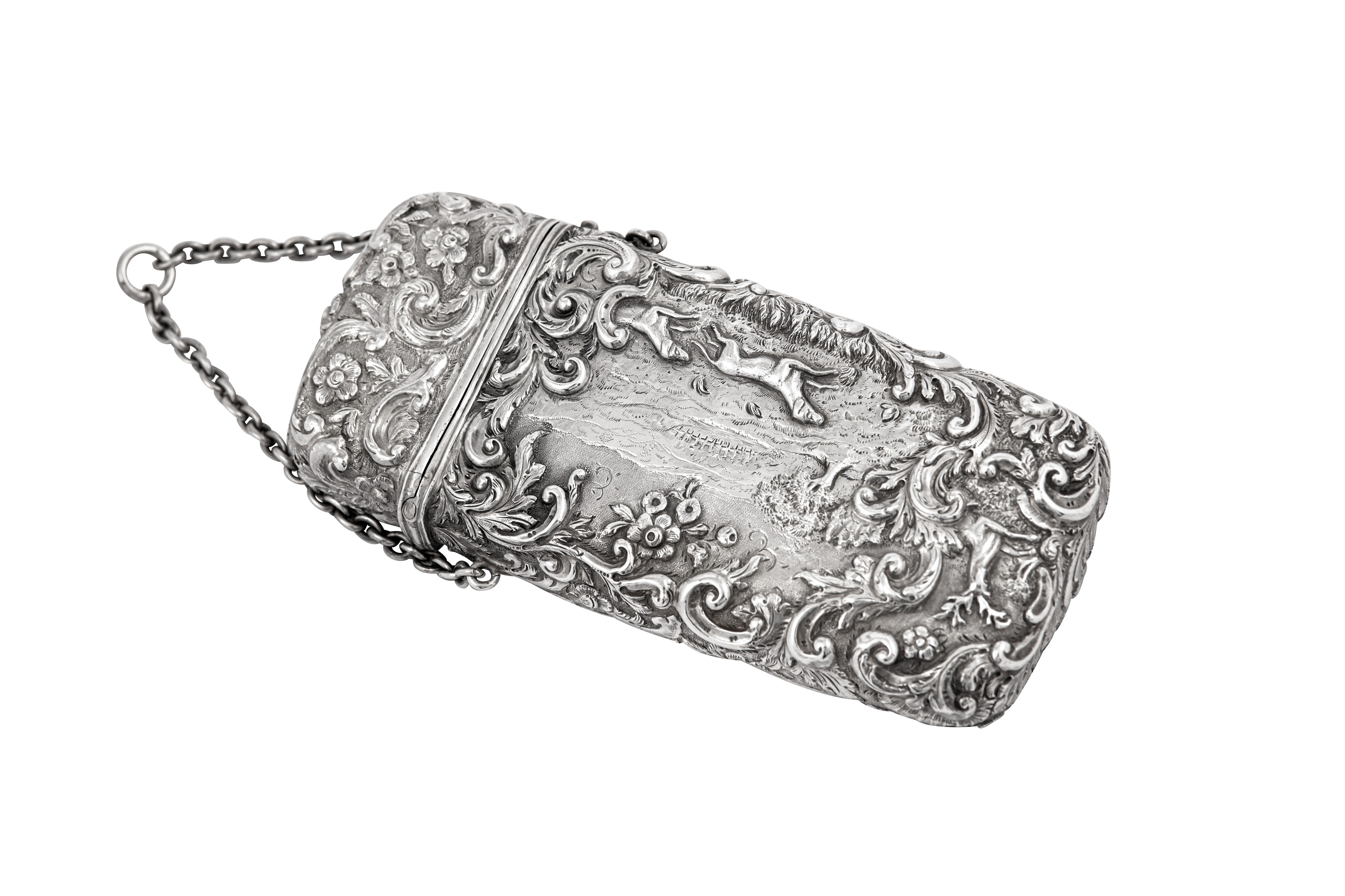 A Victorian sterling silver cheroot case Birmingham 1848 by William Dudley