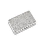 An early Victorian sterling silver snuff box, London 1837 by Charles Rawlings and William Summers