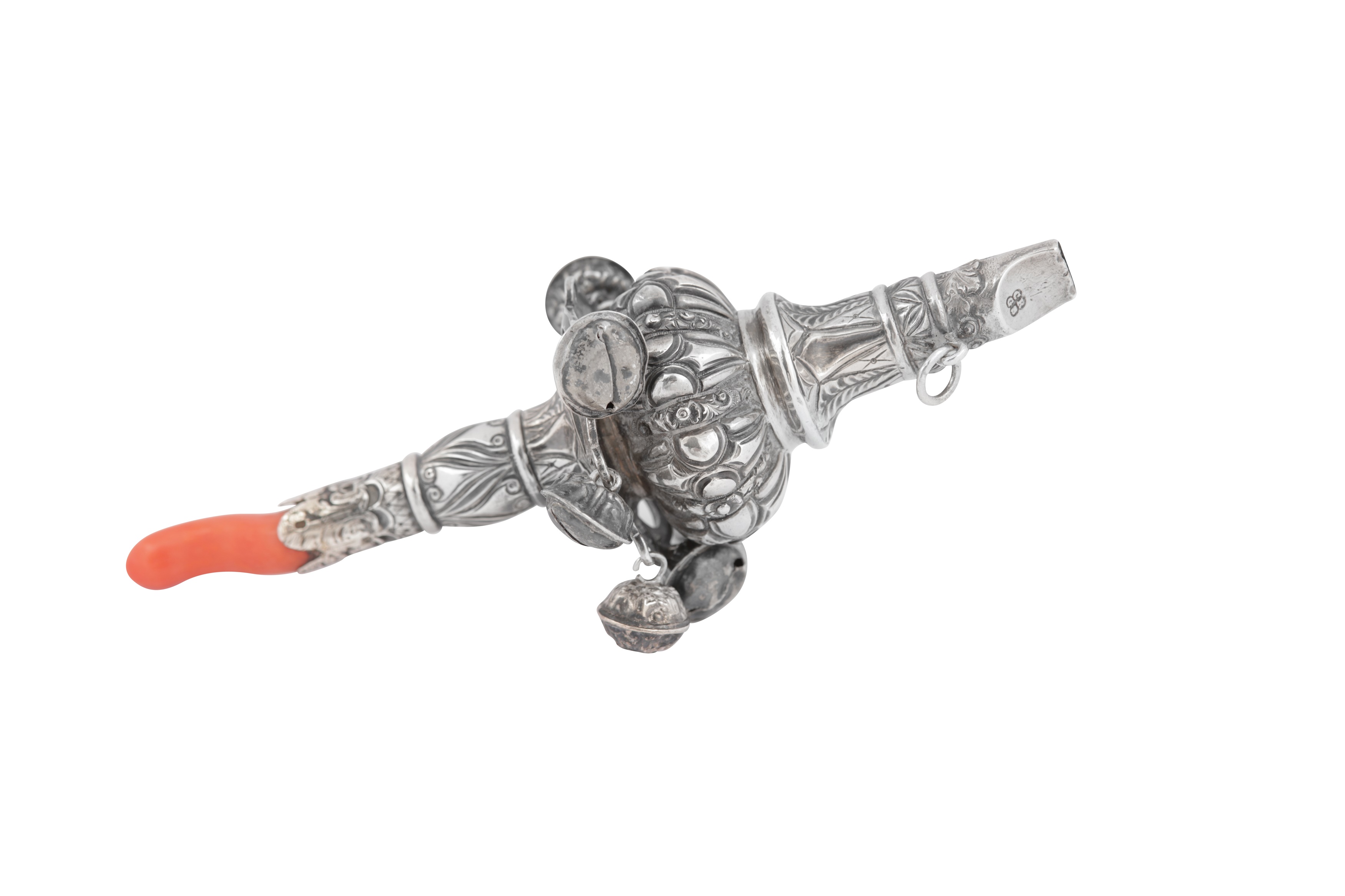 A William IV sterling silver and coral babies rattle, London 1832 by Charles Reily & George Storer - Image 2 of 4