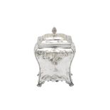 An early George III sterling silver tea caddy, London 1763 by Peter Gillois (reg. 20th Nov 1754)