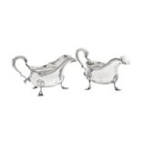 A pair of George III sterling silver sauceboats, London 1772 by John Parker and Edward Wakelin