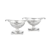 A pair of George III sterling silver salts, London 1791 by William Fountain & Daniel Pontifex (reg.