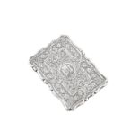 A private collection of card cases, lot 37-52: A Victorian sterling silver card case, Birmingham 187