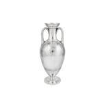 A Victorian sterling silver amphora vase, London 1864 by Edward & John Barnard