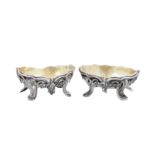 A pair of mid-18th century Italian silver salts, Turin circa 1770 by Giuliano Gabriel Marcello (acti