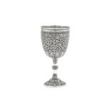 A late 19th century Anglo – Indian unmarked silver goblet, Cutch circa 1890