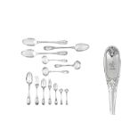 A Victorian sterling silver straight table service of flatware / canteen, London 1856 by George