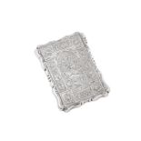 A Victorian sterling silver card case, Birmingham 1860 by Alfred Taylor