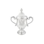 A George III sterling silver cup and cover, London 1767 by James Baker (probably)