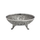 A late 19th century Anglo – Indian silver nuts dish, Cutch, Bhuj circa 1890 by Oomersi Mawji (active