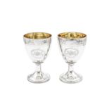 A pair of George III provincial sterling silver goblets, Newcastle 1818 by Christian Ker Reid