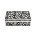 A late 19th / early 20th century Chinese Export silver box or casket, Shanghai circa 1900 retailed b