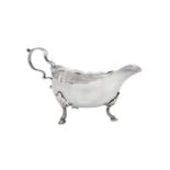 A George III Irish sterling silver cream boat, Dublin circa 1760 probably by James Warren (active 17