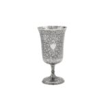 A late 19th century Anglo – Indian unmarked silver goblet, Kashmir circa 1890