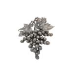 A late 20th century Italian sterling silver model of grapes, Milan circa 1900 by Fredrico Buccellati