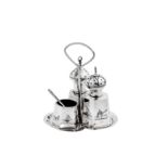 A composite early 20th century Iraqi silver and niello cruet, Omara or Basra circa 1930 partly signe