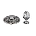 A mid-20th century Iraqi silver, filigree and niello compact, Basra or Omara circa 1950 signed Manso