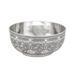 A mid-20th century Iranian (Persian) silver bowl, Isfahan circa 1950, mark of Martins of Tehran