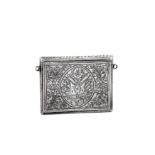 A late 19th century Armenian unmarked silver and niello Quran box / case (Ta'wiz/Muska), Van circa 1